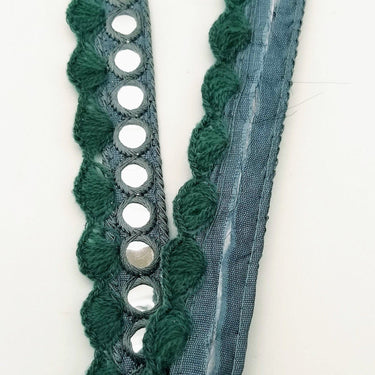 Grey Fringe Trim With Mirrors, Boho, Bohemian Trim